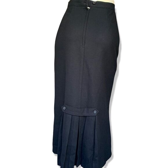Vintage 80’s does 40’s black 100% wool midi skirt xs - Picture 3 of 6